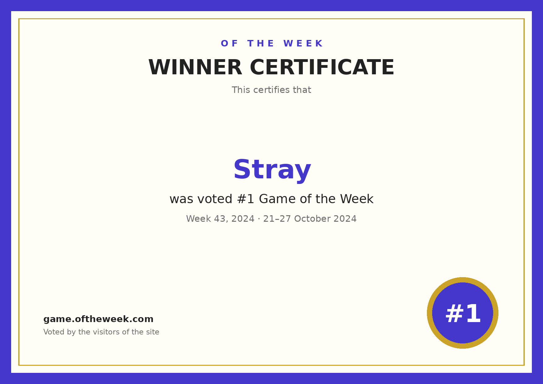 Certificate — Stray